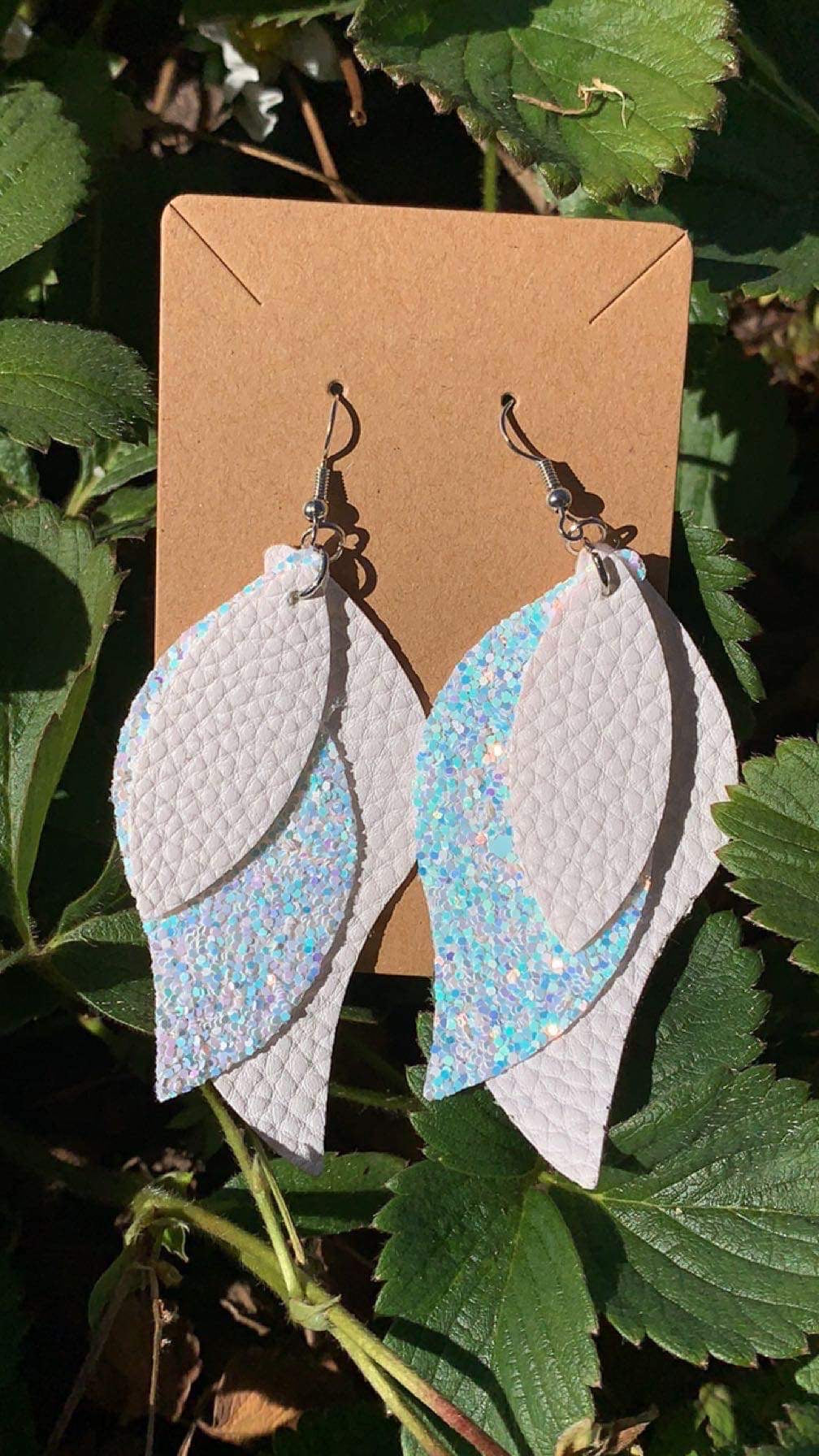 Leather Feather Earrings