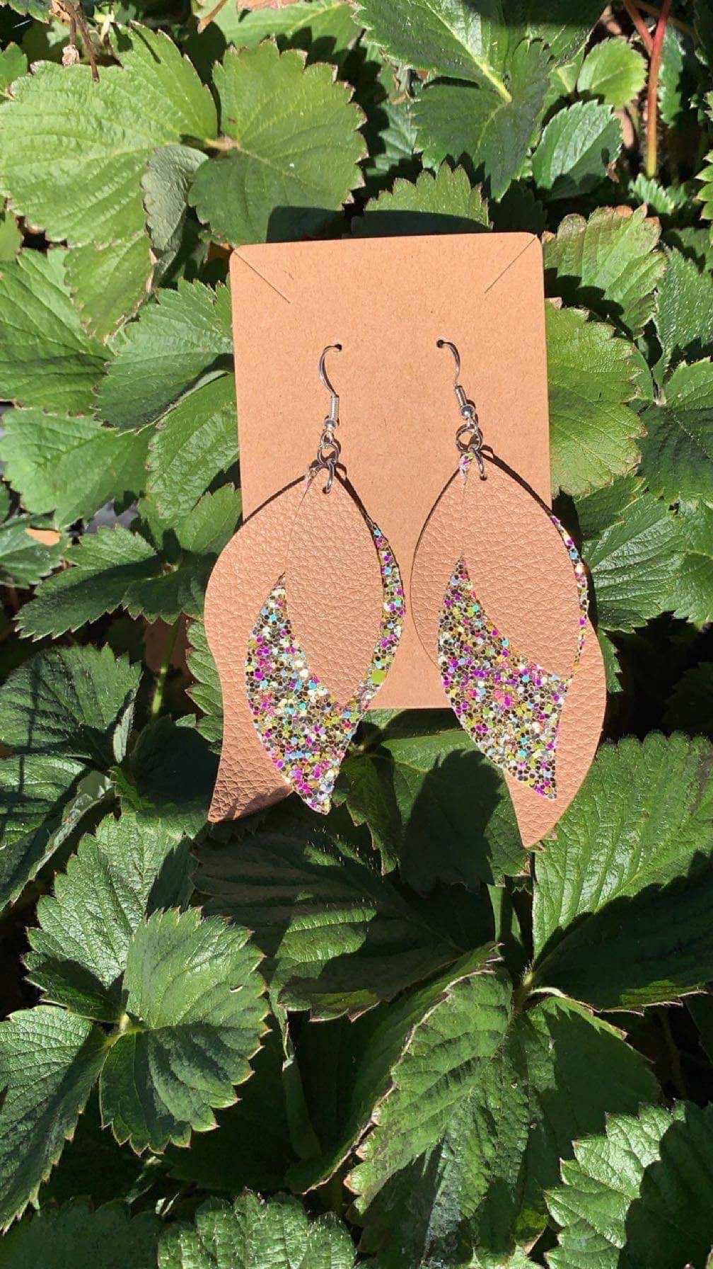 Leather Feather Earrings