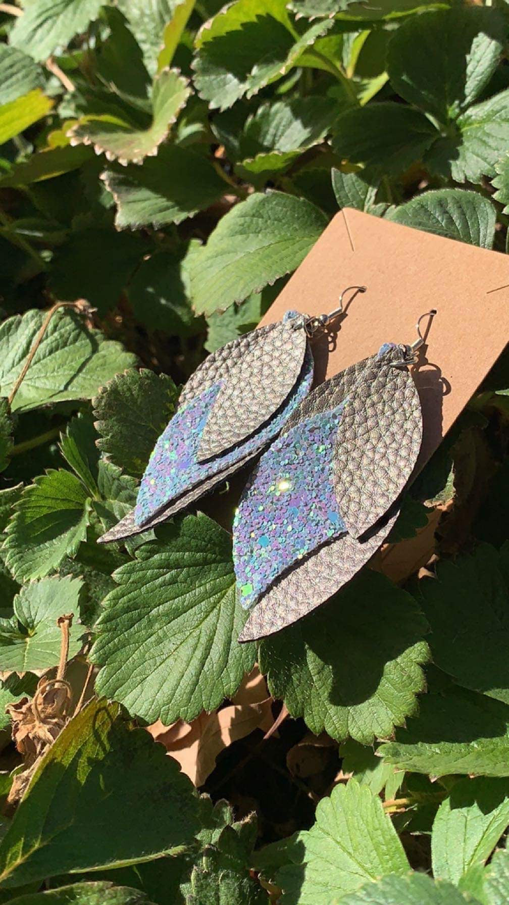 Leather Feather Earrings