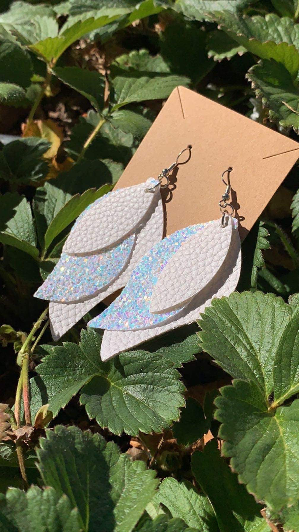 Leather Feather Earrings