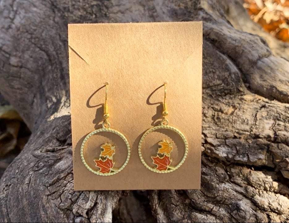 Leaf Hoop Earrings