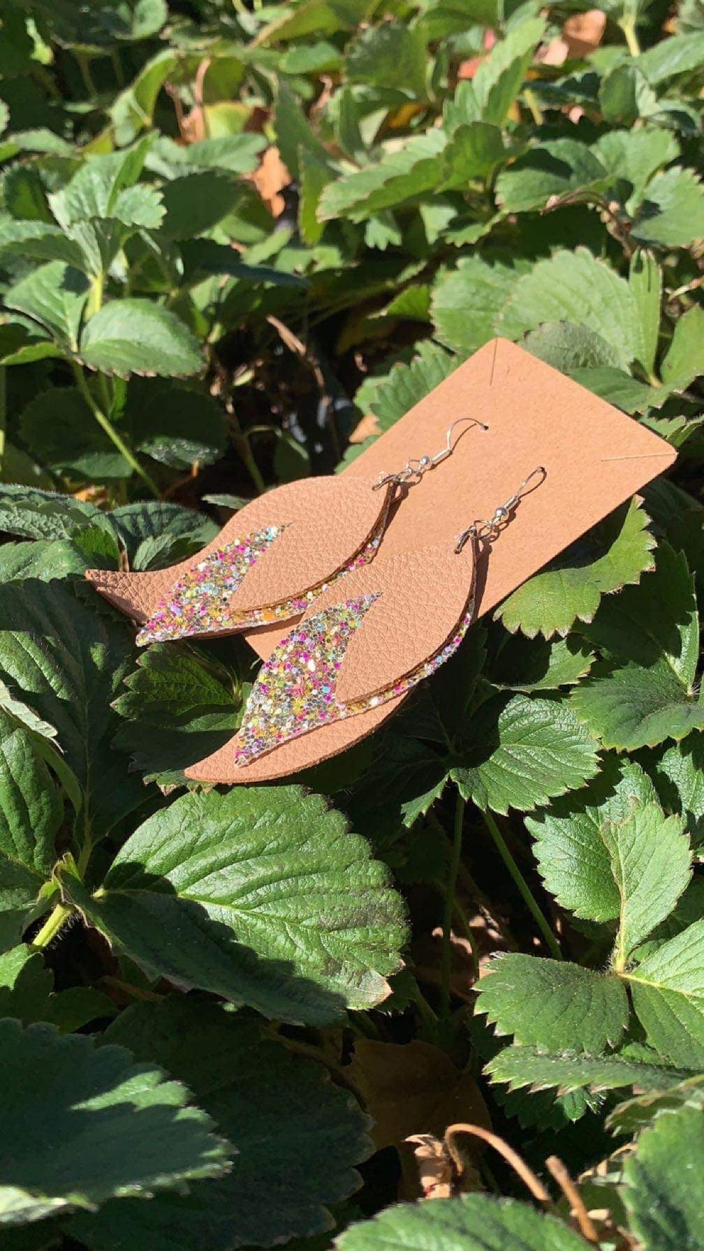Leather Feather Earrings