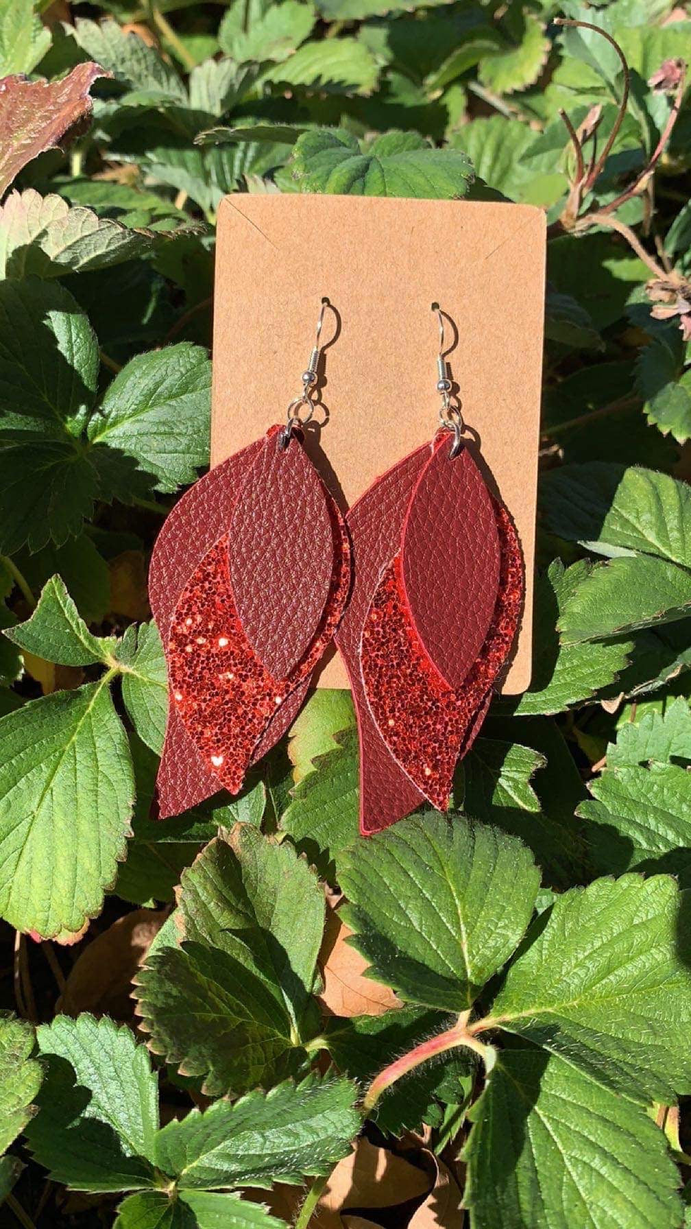 Leather Feather Earrings