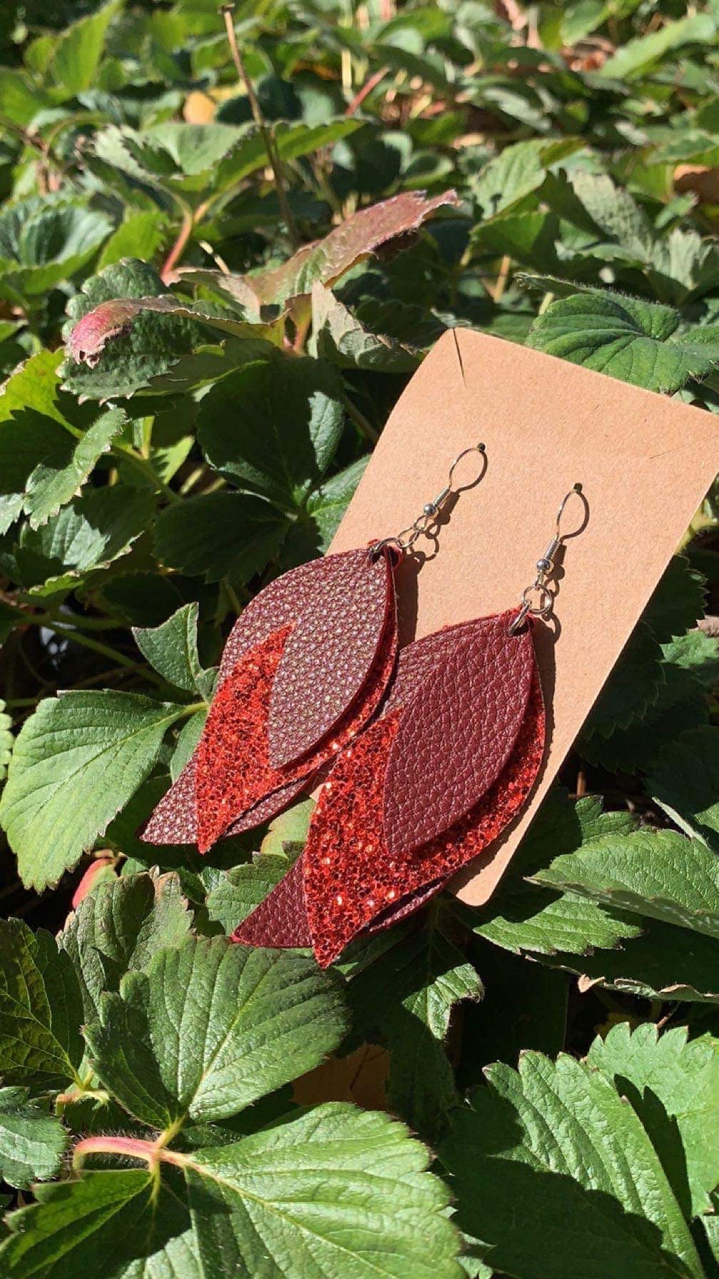 Leather Feather Earrings