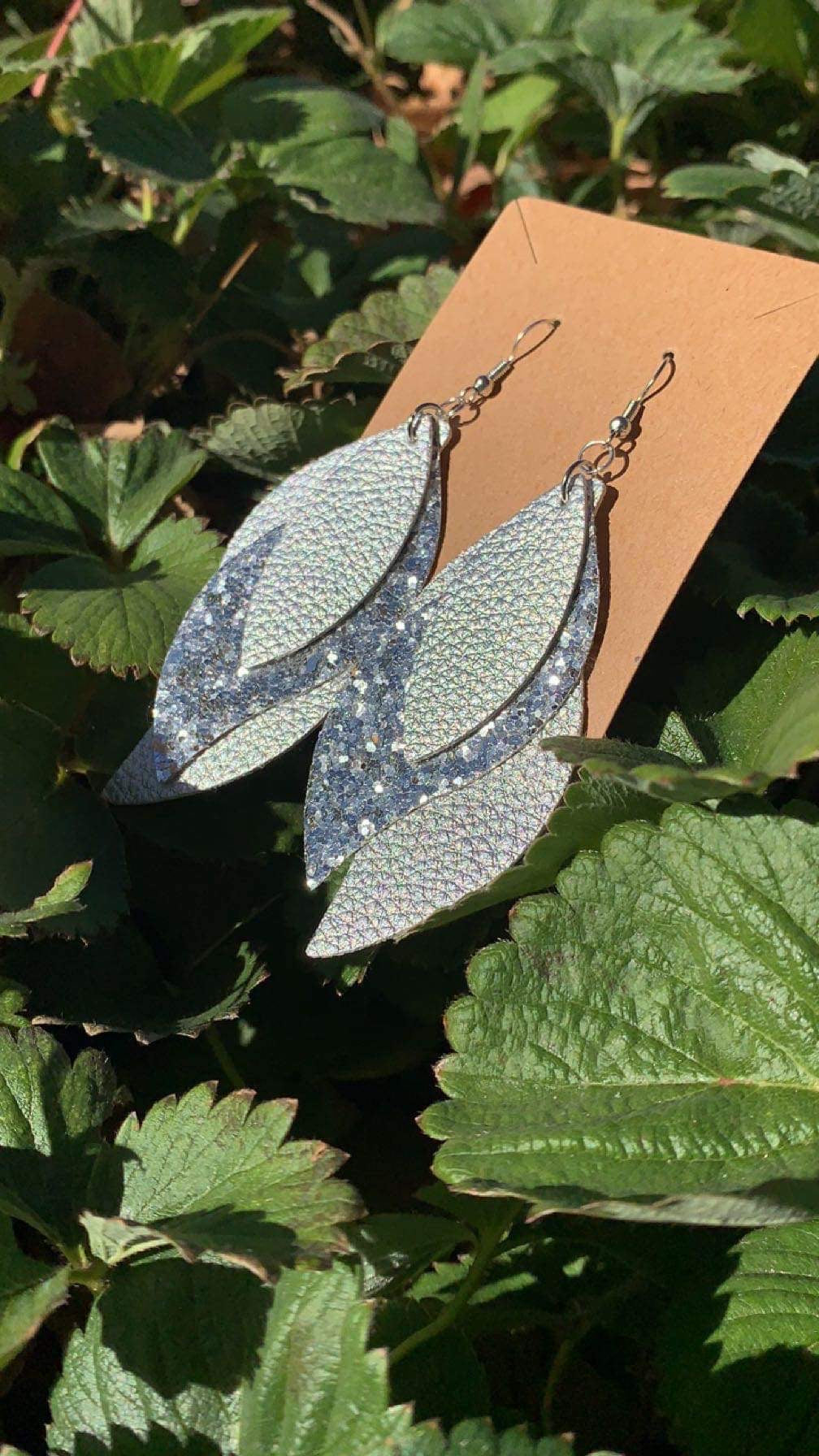 Leather Feather Earrings