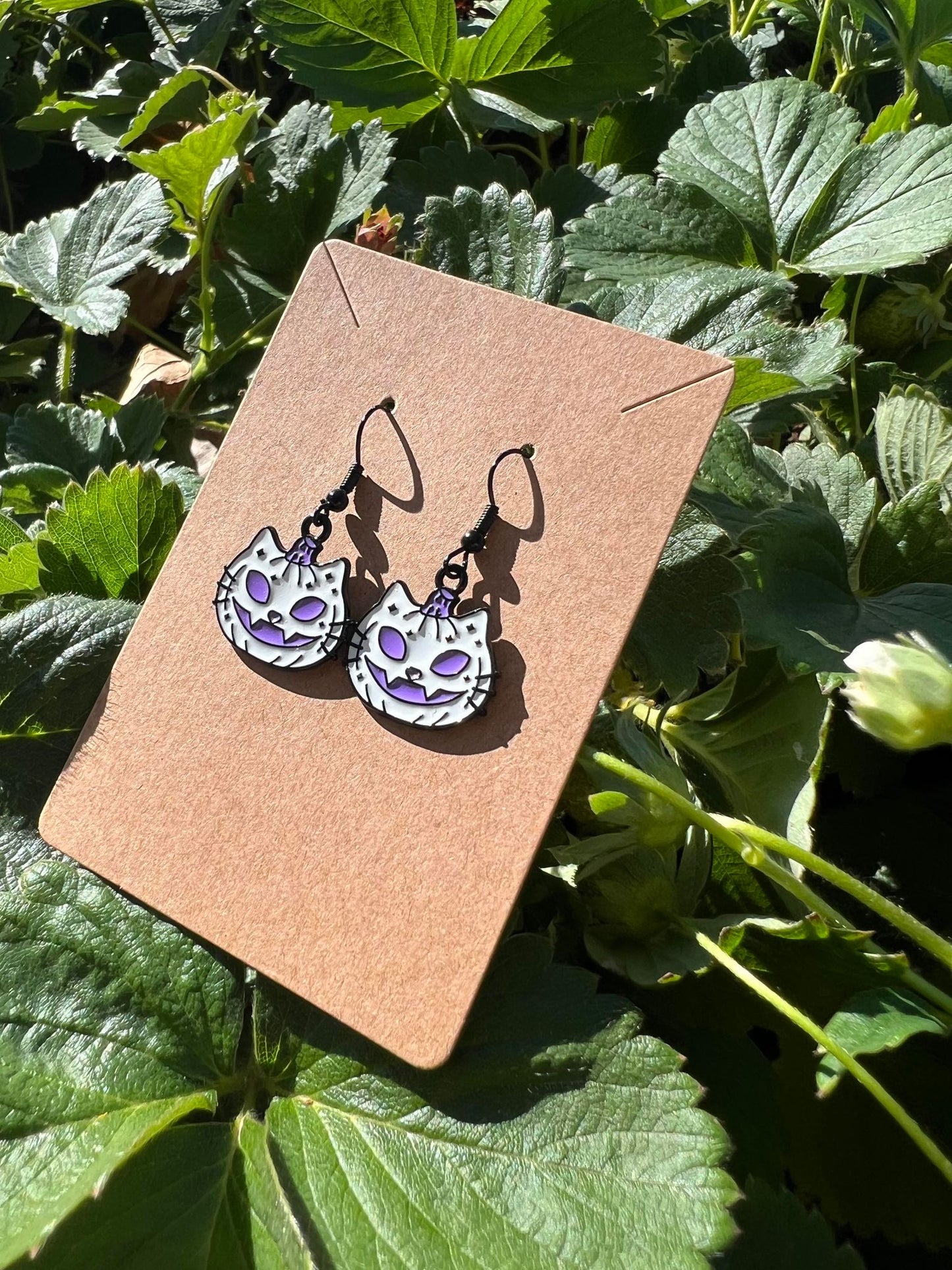 Jack-o'lantern Cat Earrings