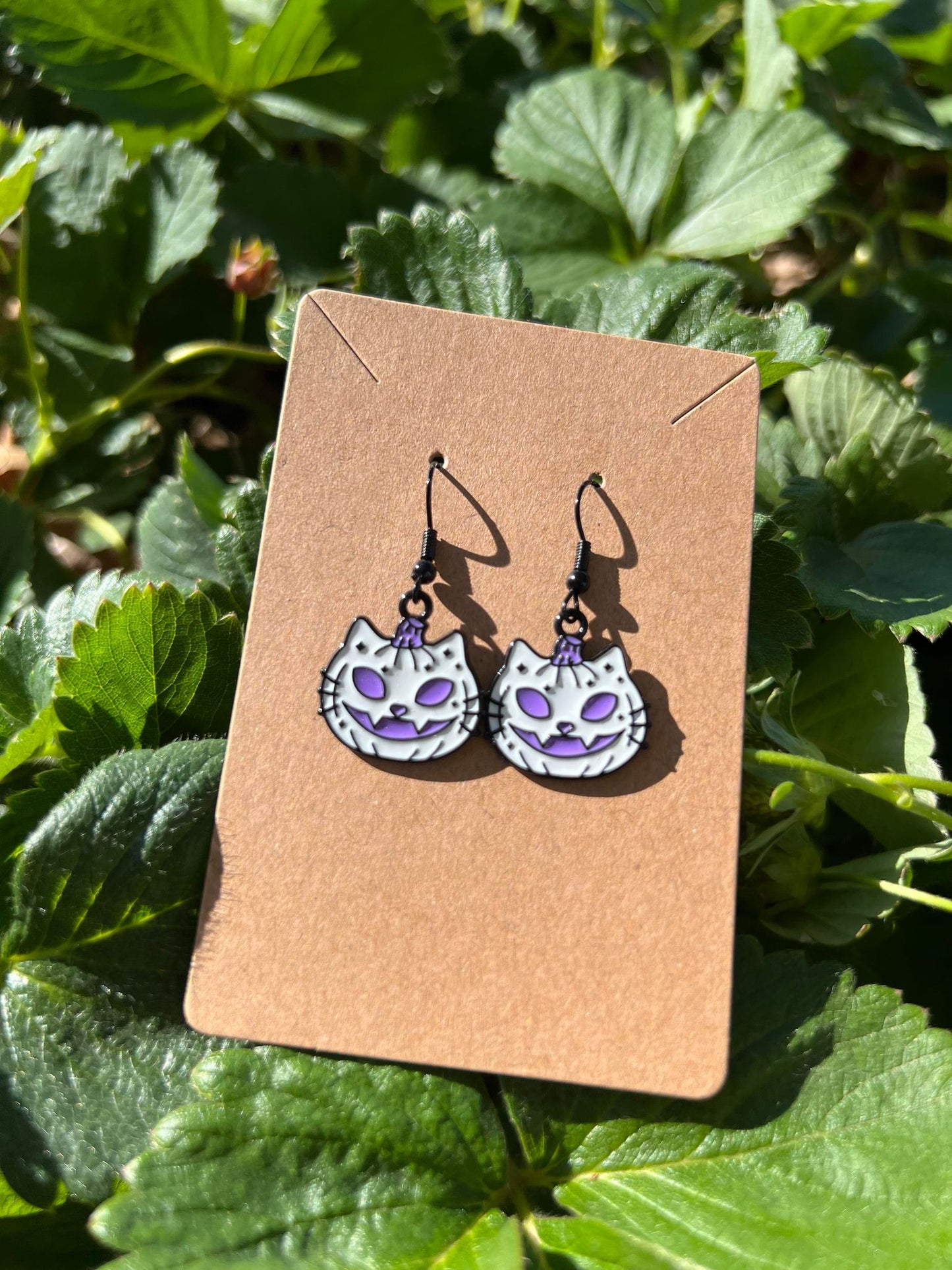 Jack-o'lantern Cat Earrings
